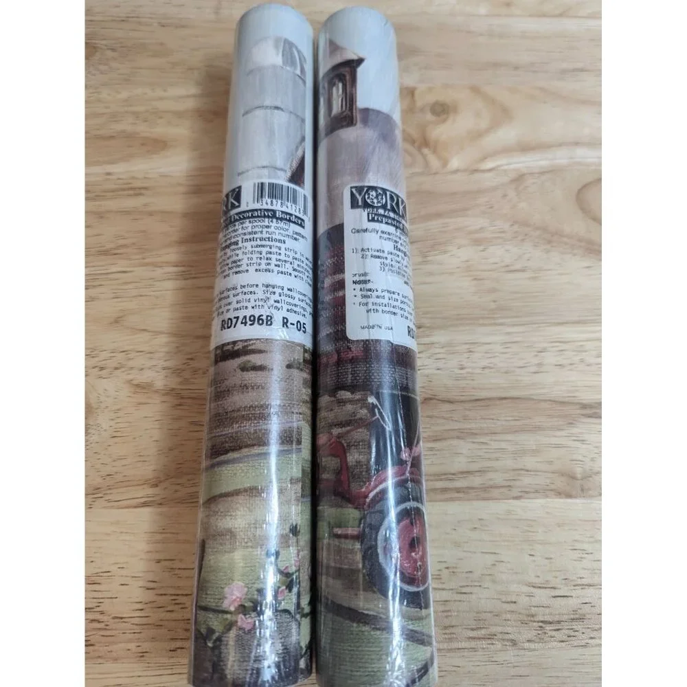 Lot 2 York Borders‎ Prepasted Decorative Borders 5 yards RD7496B Americana farm
